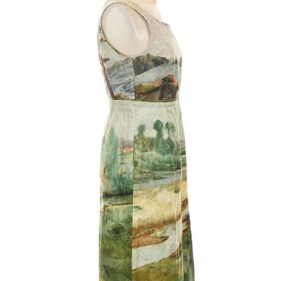NWT Anthropologie Odille landscape print dress, POCKETS! size 4 - Picture 5 of 7